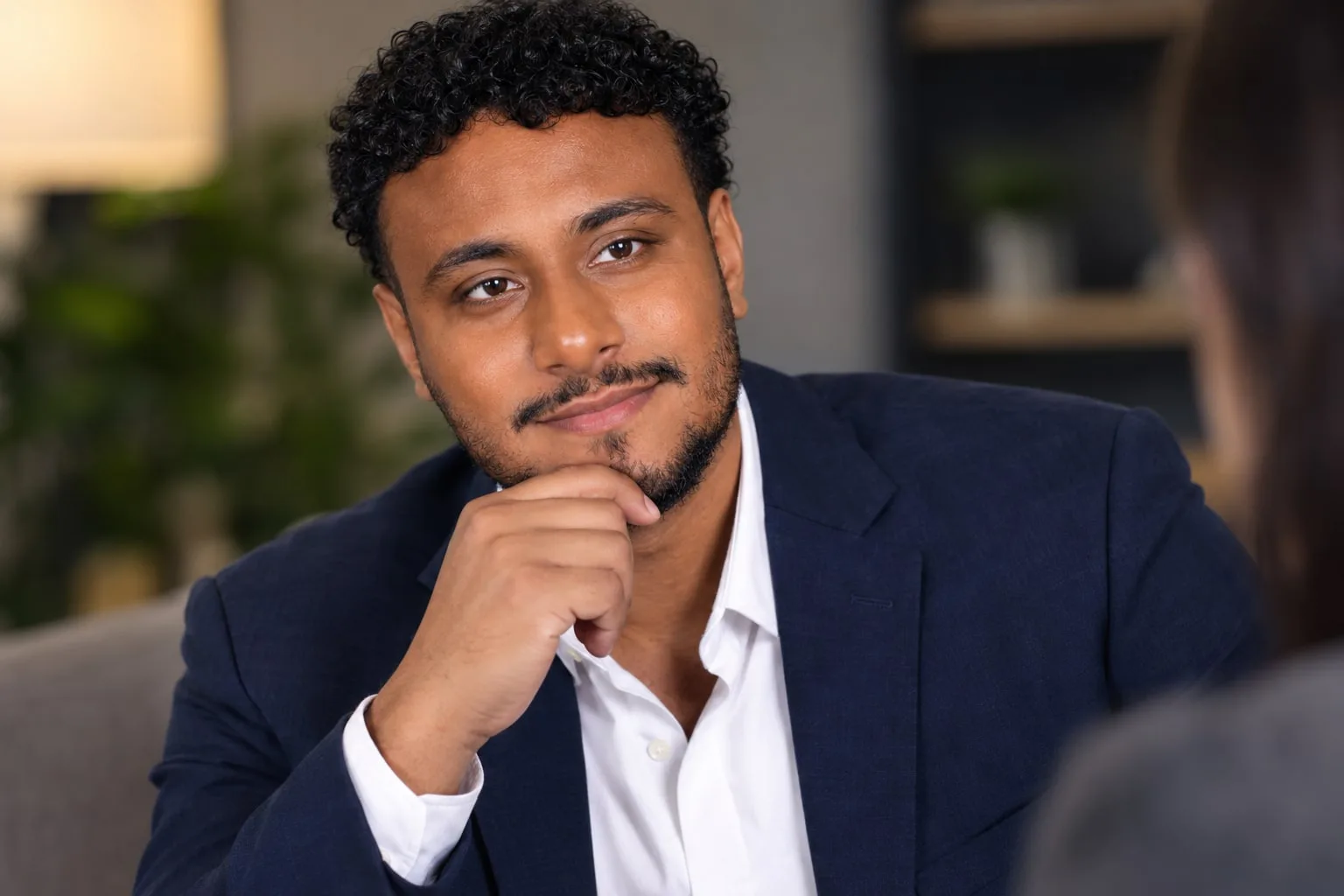 Basel Awwad listening during a coaching conversation